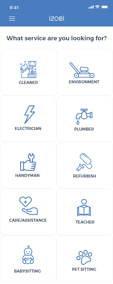 iZOBi app service selection